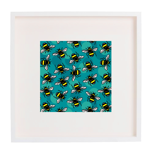 Bumble Bees - framed poster print by Vicky Day