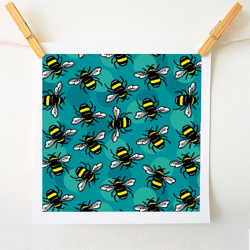 Bumble Bees - A1 - A4 art print by Vicky Day