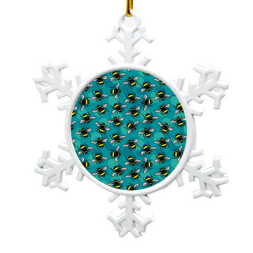 Bumble Bees - snowflake decoration by Vicky Day