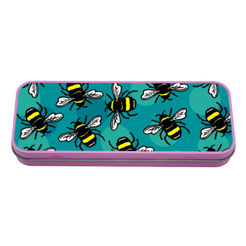 Bumble Bees - tin pencil case by Vicky Day
