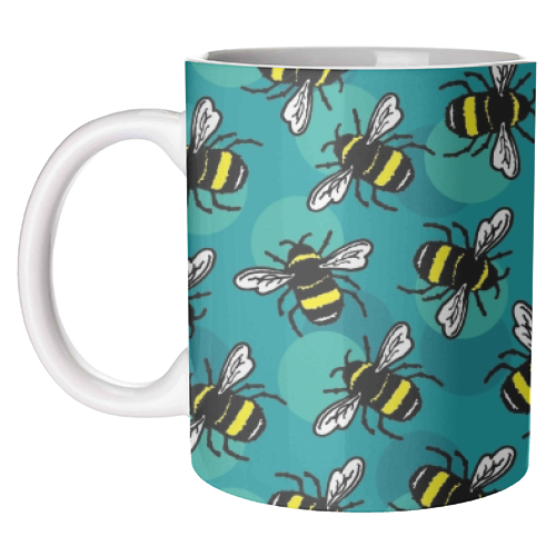 Bumble Bees - unique mug by Vicky Day