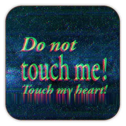 Do not touch me! - personalised beer coaster by DejaReve
