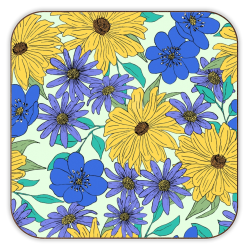 Bright Florals - personalised beer coaster by Kayleigh Mace