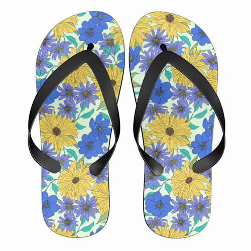 Bright Florals - funny flip flops by Kayleigh Mace