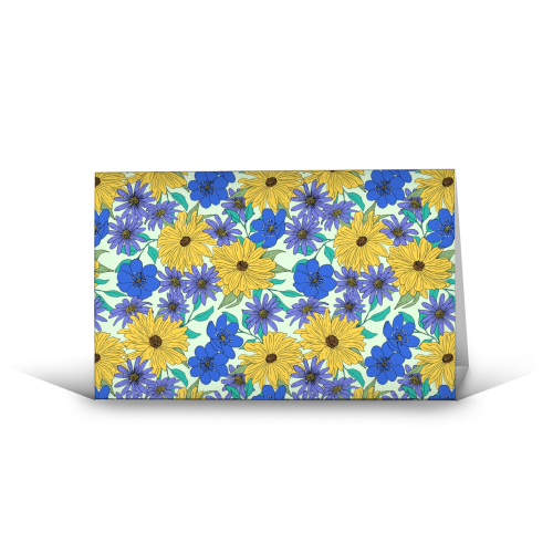 Bright Florals - funny greeting card by Kayleigh Mace