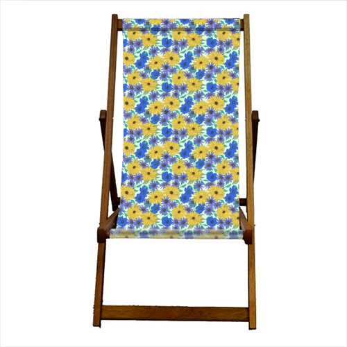 Bright Florals - canvas deck chair by Kayleigh Mace
