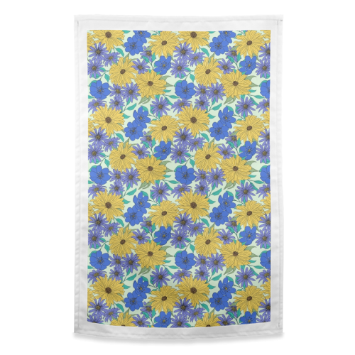 Bright Florals - funny tea towel by Kayleigh Mace