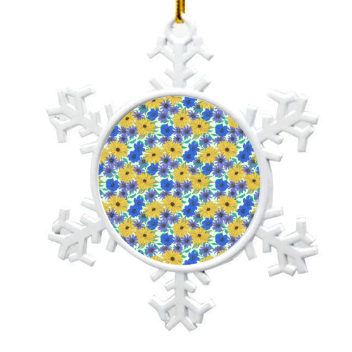Bright Florals - snowflake decoration by Kayleigh Mace