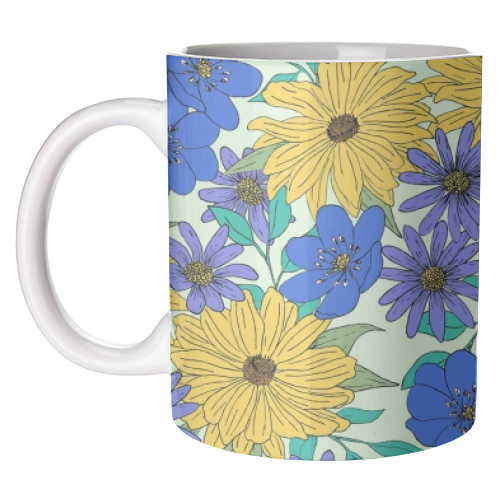 Bright Florals - unique mug by Kayleigh Mace
