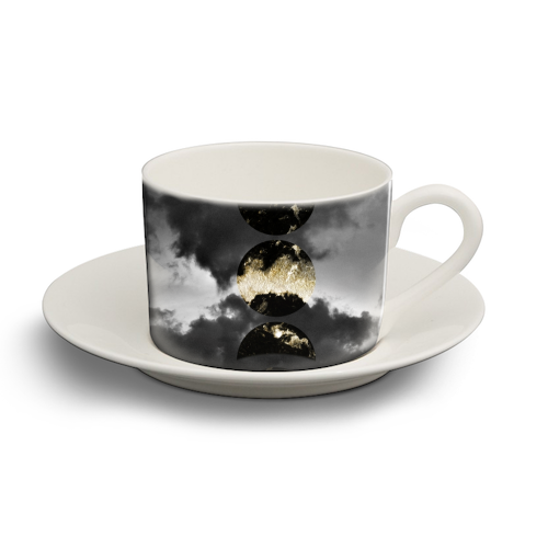 Mystical Moon Phases #1 #gold #black #decor #art - personalised cup and saucer by Anita Bella Jantz