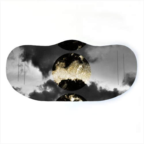 Mystical Moon Phases #1 #gold #black #decor #art - face cover mask by Anita Bella Jantz