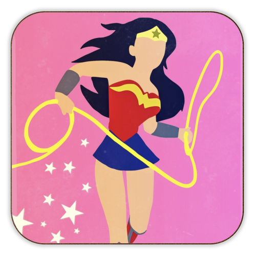 DC Universe - Wonder Woman. - personalised beer coaster by Danny Welch