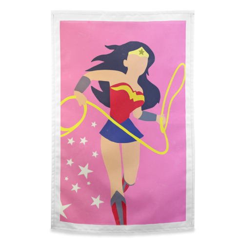 DC Universe - Wonder Woman. - funny tea towel by Danny Welch