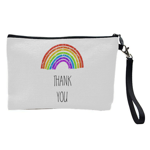 Rainbow Thank you Greeting - pretty makeup bag by Adam Regester