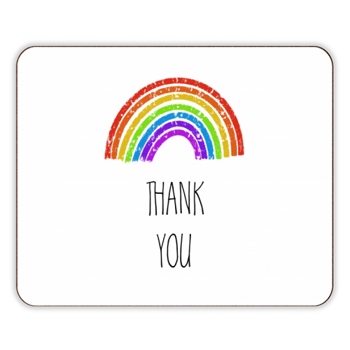 Rainbow Thank you Greeting - designer placemat by Adam Regester