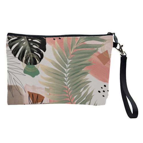 Palm Leaf Summer Glam #1 #tropical #decor #art - pretty makeup bag by Anita Bella Jantz