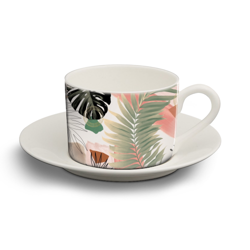 Palm Leaf Summer Glam #1 #tropical #decor #art - personalised cup and saucer by Anita Bella Jantz
