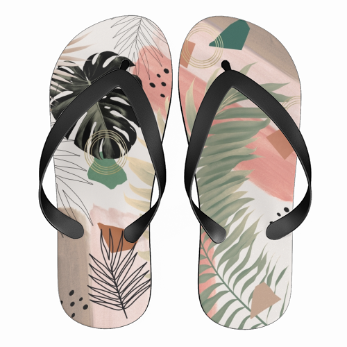 Palm Leaf Summer Glam #1 #tropical #decor #art - funny flip flops by Anita Bella Jantz