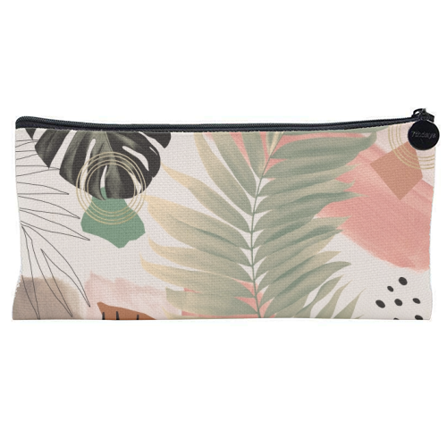 Palm Leaf Summer Glam #1 #tropical #decor #art - flat pencil case by Anita Bella Jantz