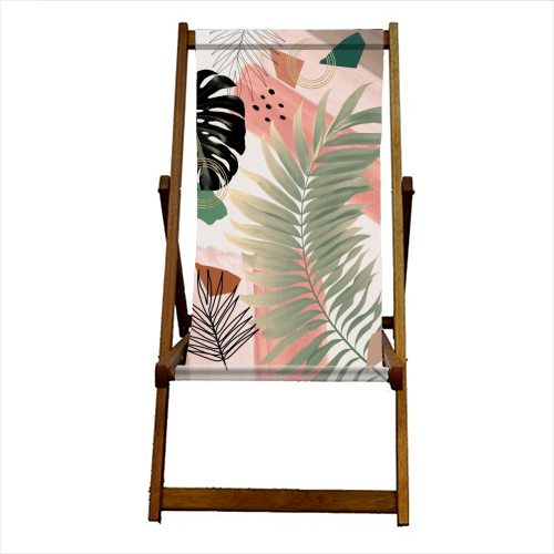 Palm Leaf Summer Glam #1 #tropical #decor #art - canvas deck chair by Anita Bella Jantz