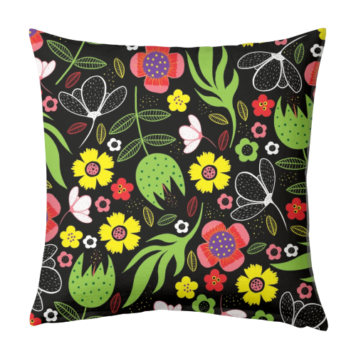 Modern Stylised Flowers - designed cushion by InspiredImages