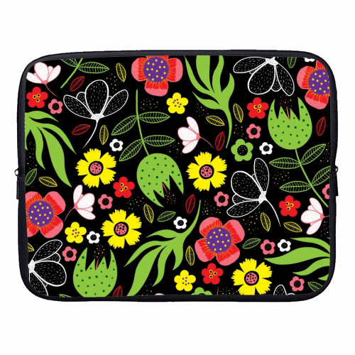 Modern Stylised Flowers - designer laptop sleeve by InspiredImages