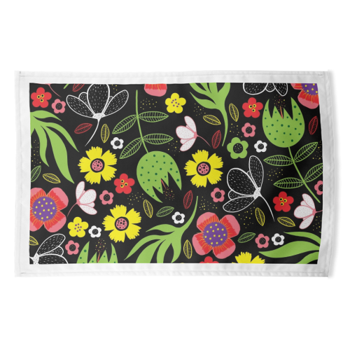 Modern Stylised Flowers - funny tea towel by InspiredImages