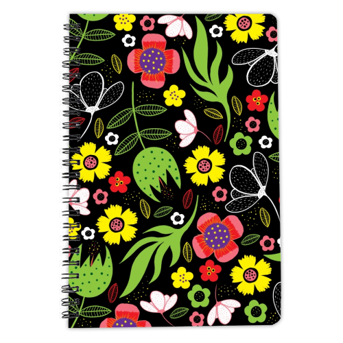 Modern Stylised Flowers - personalised A4, A5, A6 notebook by InspiredImages