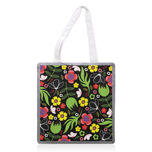Modern Stylised Flowers - printed tote bag by InspiredImages