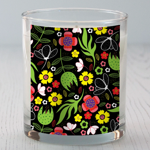 Modern Stylised Flowers - scented candle by InspiredImages