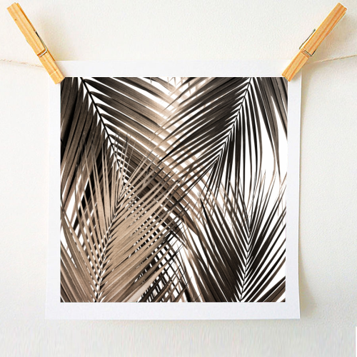 Golden Brown Palm Leaves Dream - Cali Summer Vibes #1 #tropical #decor #art - A1 - A4 art print by Anita Bella Jantz