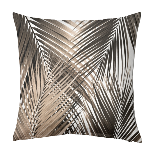 Golden Brown Palm Leaves Dream - Cali Summer Vibes #1 #tropical #decor #art - designed cushion by Anita Bella Jantz