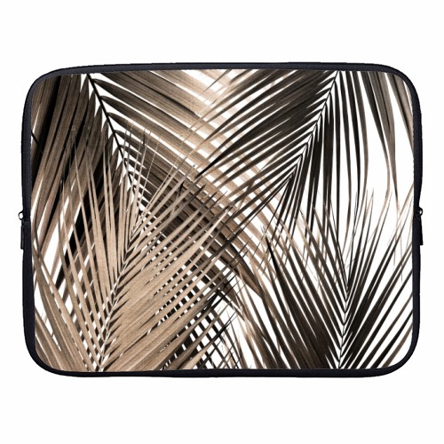 Golden Brown Palm Leaves Dream - Cali Summer Vibes #1 #tropical #decor #art - designer laptop sleeve by Anita Bella Jantz