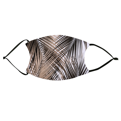 Golden Brown Palm Leaves Dream - Cali Summer Vibes #1 #tropical #decor #art - face cover mask by Anita Bella Jantz