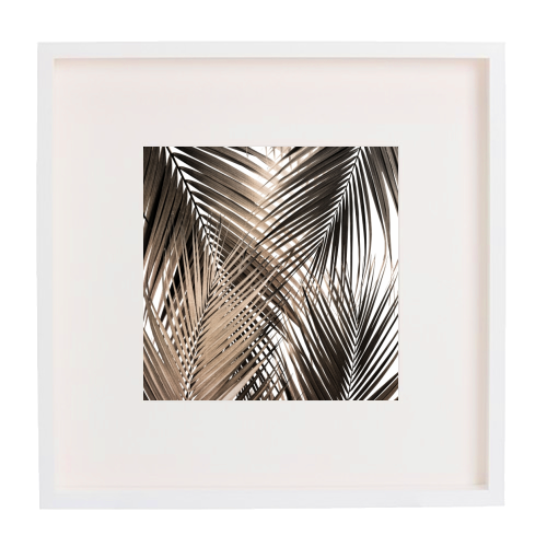 Golden Brown Palm Leaves Dream - Cali Summer Vibes #1 #tropical #decor #art - framed poster print by Anita Bella Jantz