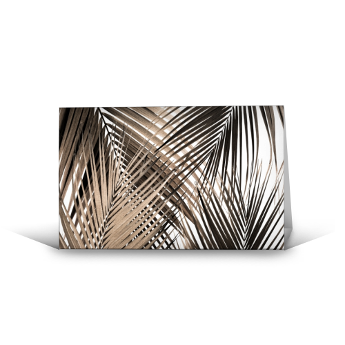 Golden Brown Palm Leaves Dream - Cali Summer Vibes #1 #tropical #decor #art - funny greeting card by Anita Bella Jantz