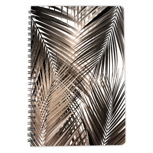 Golden Brown Palm Leaves Dream - Cali Summer Vibes #1 #tropical #decor #art - personalised A4, A5, A6 notebook by Anita Bella Jantz