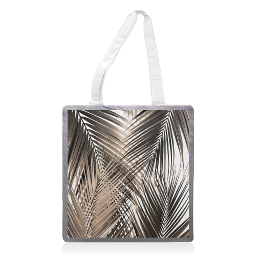 Golden Brown Palm Leaves Dream - Cali Summer Vibes #1 #tropical #decor #art - printed tote bag by Anita Bella Jantz