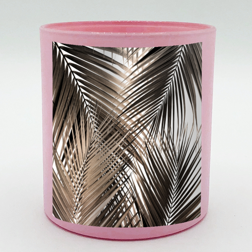 Golden Brown Palm Leaves Dream - Cali Summer Vibes #1 #tropical #decor #art - scented candle by Anita Bella Jantz