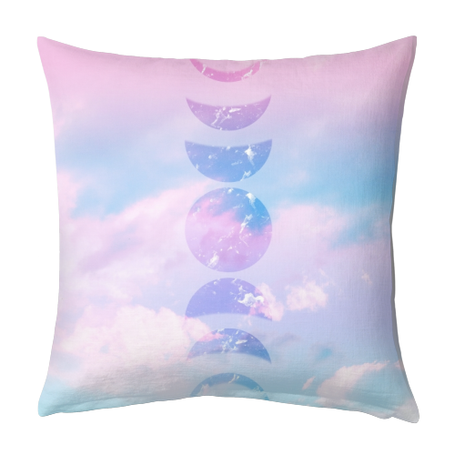 Unicorn Pastel Clouds Moon Phases #1 #decor #art - designed cushion by Anita Bella Jantz