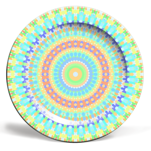 Groovy Mandala - Hippy - ceramic dinner plate by Kaleiope Studio