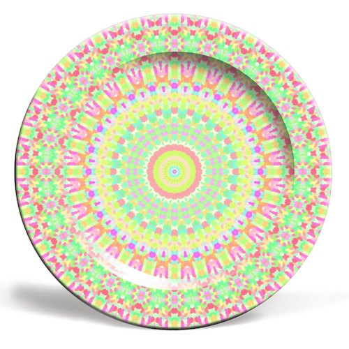 Groovy Mandala - Groovy - ceramic dinner plate by Kaleiope Studio