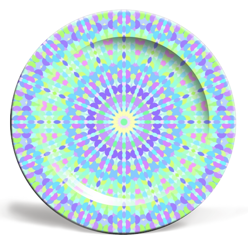 Groovy Mandala - Abstract - ceramic dinner plate by Kaleiope Studio