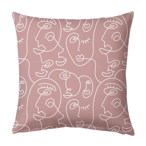 Art lineal faces - designed cushion by MMarta BC