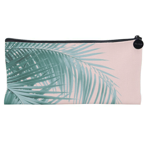Palm Leaves Blush Summer Vibes #3 #tropical #decor #art - flat pencil case by Anita Bella Jantz