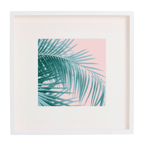 Palm Leaves Blush Summer Vibes #3 #tropical #decor #art - framed poster print by Anita Bella Jantz