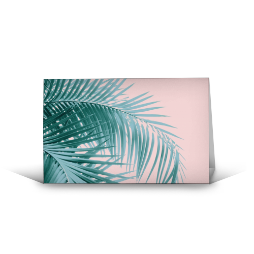Palm Leaves Blush Summer Vibes #3 #tropical #decor #art - funny greeting card by Anita Bella Jantz