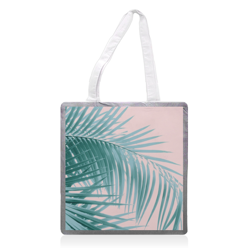 Palm Leaves Blush Summer Vibes #3 #tropical #decor #art - printed tote bag by Anita Bella Jantz