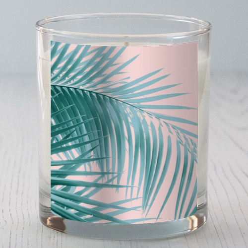Palm Leaves Blush Summer Vibes #3 #tropical #decor #art - scented candle by Anita Bella Jantz