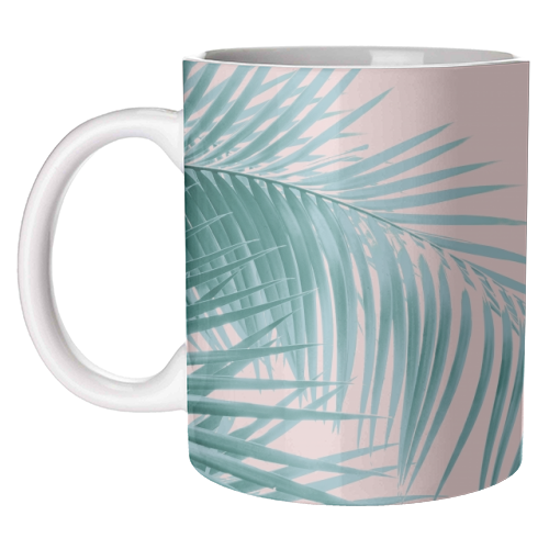 Palm Leaves Blush Summer Vibes #3 #tropical #decor #art - unique mug by Anita Bella Jantz